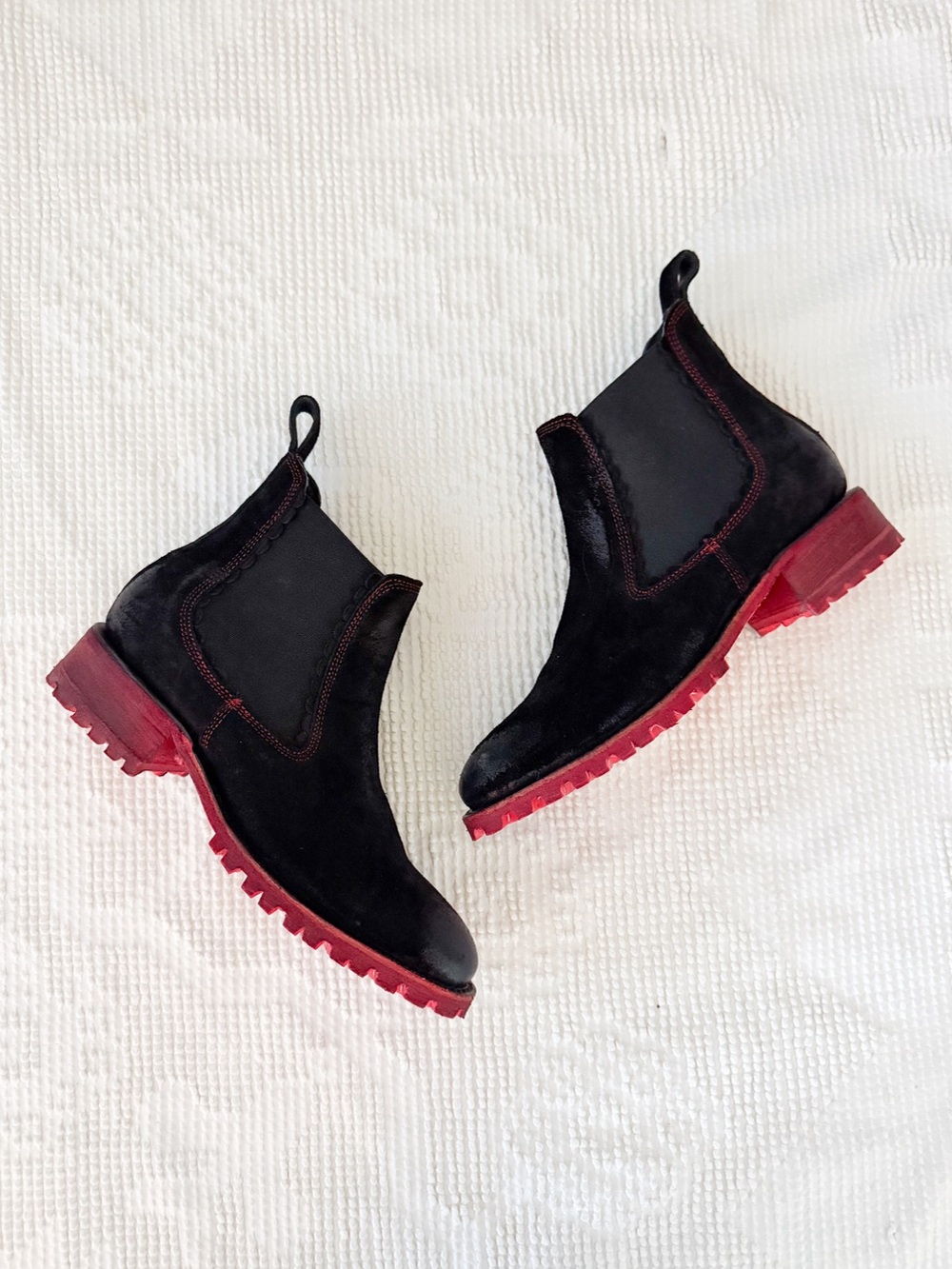 Old Gringo Bushwick Chelsea Boots 7.5 Black Red YIPPEE KI YAY